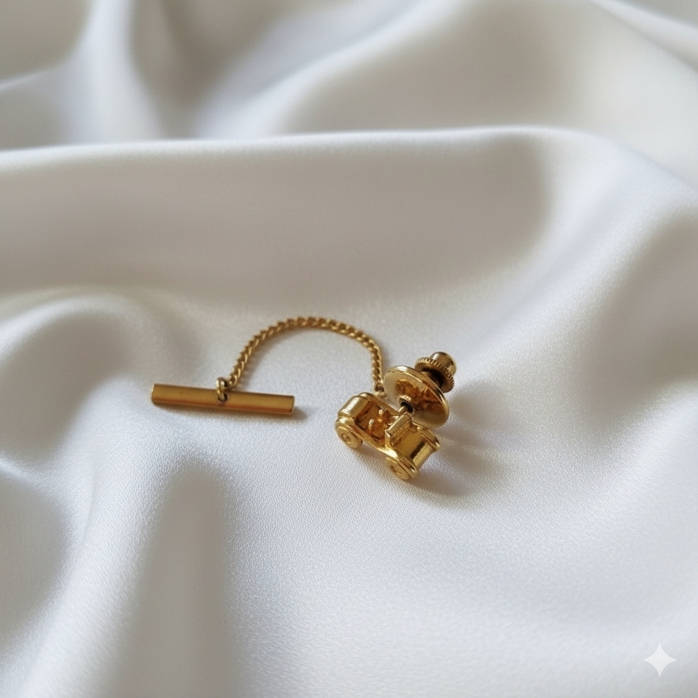 Sarah Coventry Tie Tack Stick Pin Racecar Sports Car Gold Plated Auto Collector